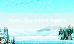 如何查询特定股票的历史最低价