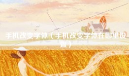 手机改变字体（手机改变字体在哪里设置）
