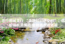 农行鄄城支行 “金融知识进乡村”：红船领航消保路 金融惠农谱新篇