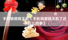 手机锁屏就关机（手机锁屏就关机了还卡怎么回事）