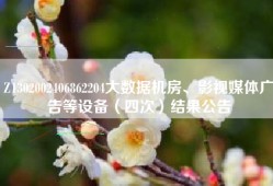 Z1302002406862204大数据机房、影视媒体广告等设备（四次）结果公告