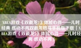 XBLA游戏《双截龙2》体验心得——儿时经典 感动不再双截龙格斗手机版下载「XBLA游戏《双截龙2》体验心得——儿时经典 感动不再」