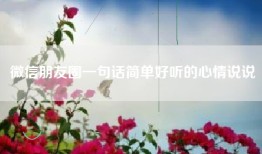 微信朋友圈一句话简单好听的心情说说