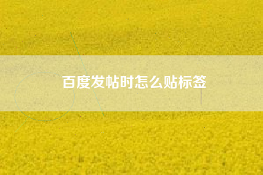 百度发帖时怎么贴标签