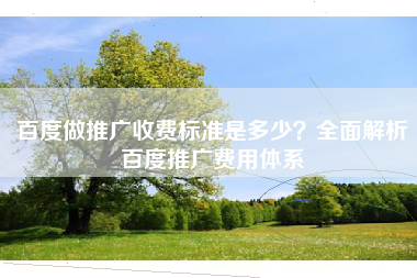 百度做推广收费标准是多少？全面解析百度推广费用体系