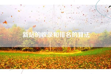 新站的收录和排名的算法 新站的收录和排名的算法