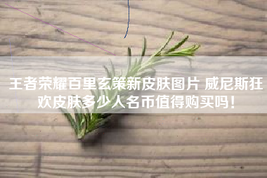 王者荣耀百里玄策新皮肤图片 威尼斯狂欢皮肤多少人名币值得购买吗！
