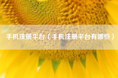 手机注册平台（手机注册平台有哪些）