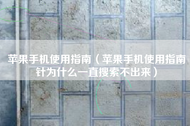 苹果手机使用指南（苹果手机使用指南针为什么一直搜索不出来）
