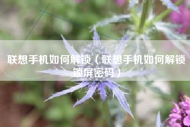 联想手机如何解锁（联想手机如何解锁锁屏密码）