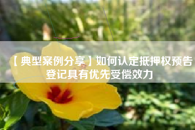 【典型案例分享】如何认定抵押权预告登记具有优先受偿效力